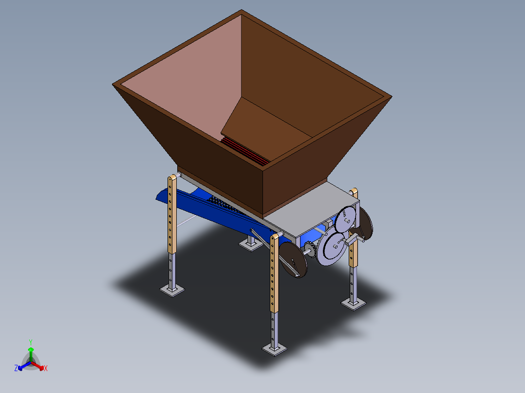 下料搅拌机正等轴测图