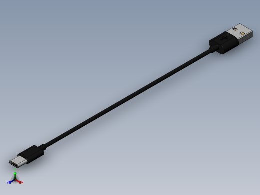 TYPE C USB 3.0 线缆正等轴测缩略图