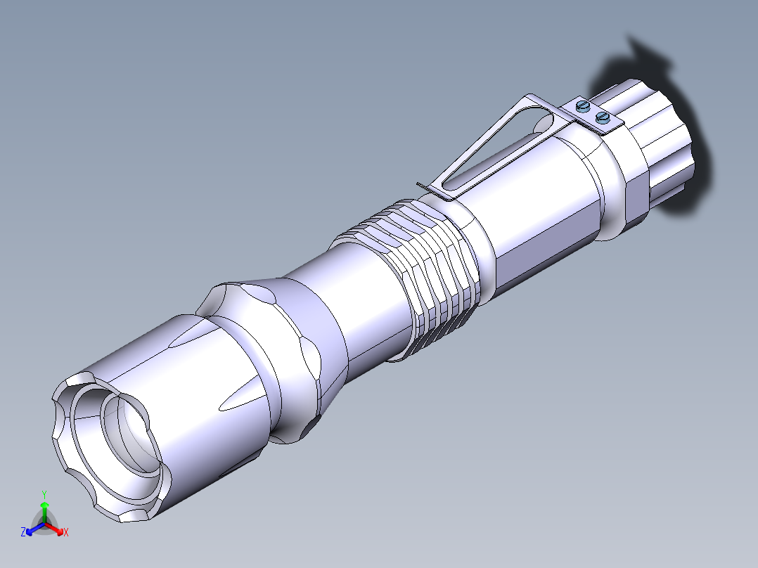 手电筒模型正等轴测图