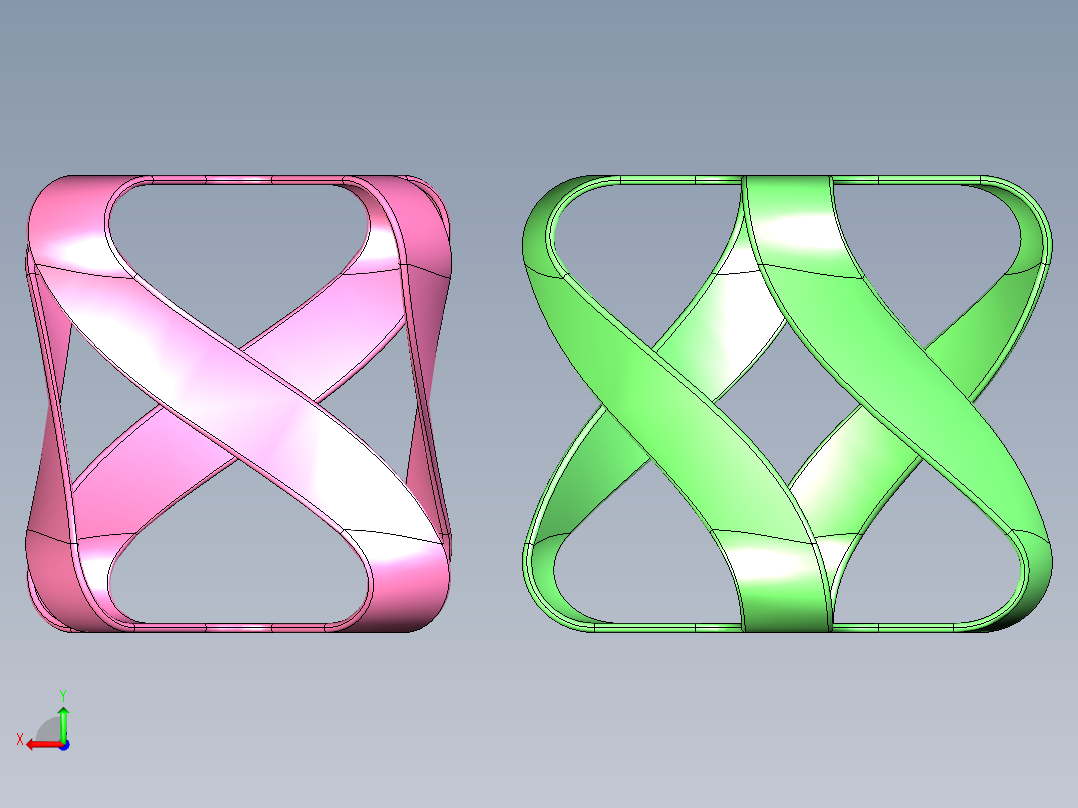 扭曲的立方体后视图