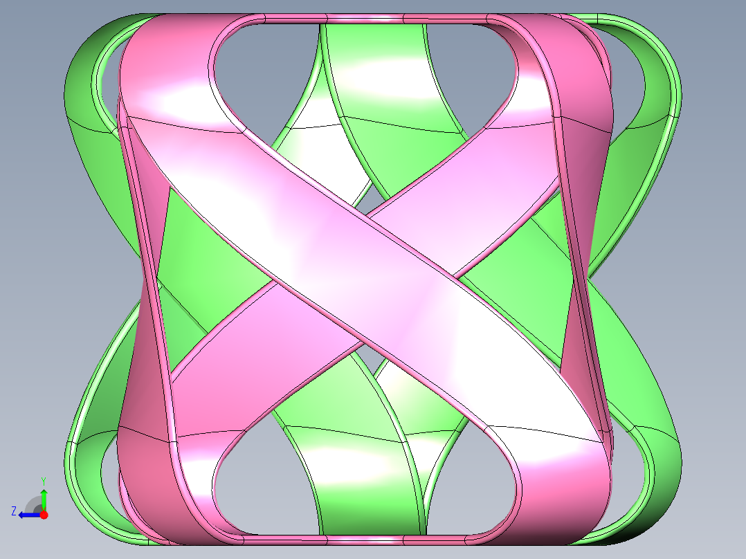 扭曲的立方体右视图