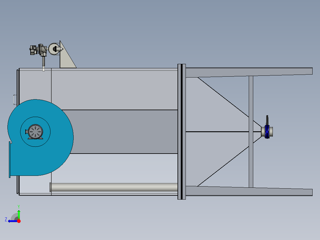 MC-160袋式除尘器右视图