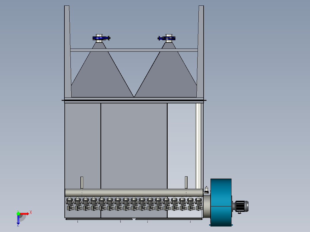 MC-160袋式除尘器俯视图