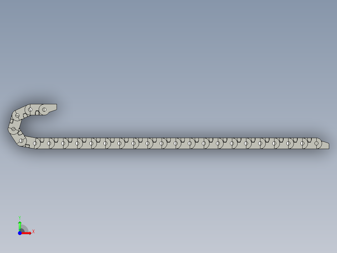 内高25内侧打开型桥式拖链DMD25BT-25-77-R55-25-A1前视图