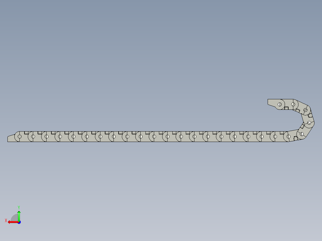 内高25内侧打开型桥式拖链DMD25BT-25-77-R55-25-A1后视图