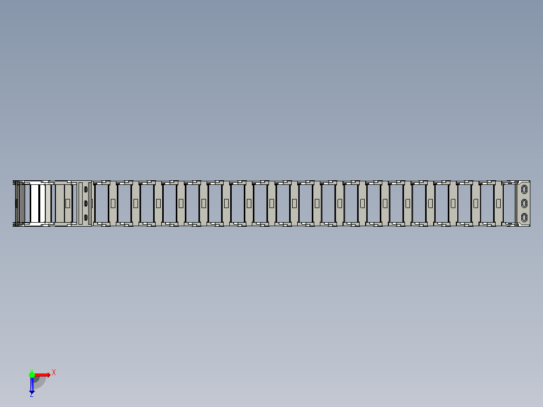 内高25内侧打开型桥式拖链DMD25BT-25-77-R55-25-A1俯视图