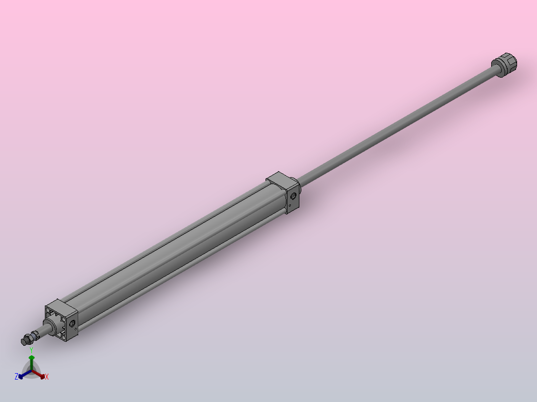 SUJ双轴复动行程可调型气缸SUJ40×450-30---CS1U正等轴测图