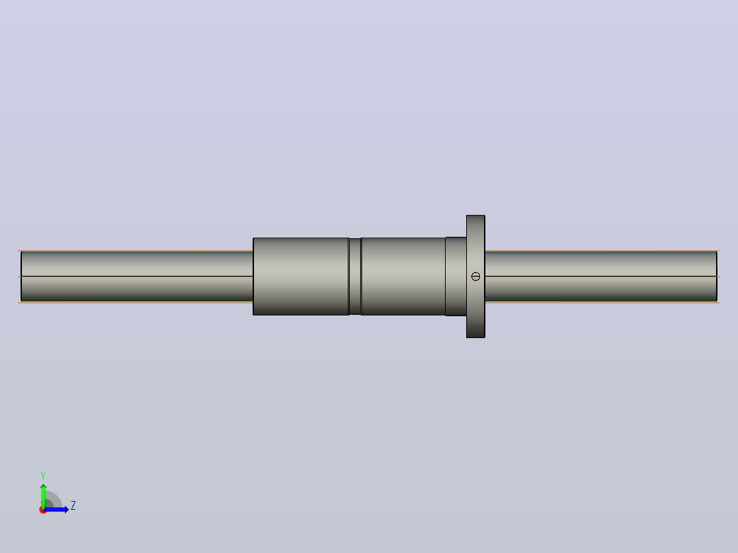 FFZD5012-5滚珠丝杆3D模型左视图