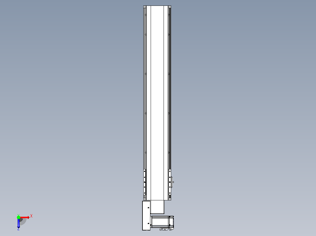 皮带直线轴半封闭可选导轨TPA-HNB-140D-120-L750-ML-C-P40-N3俯视图