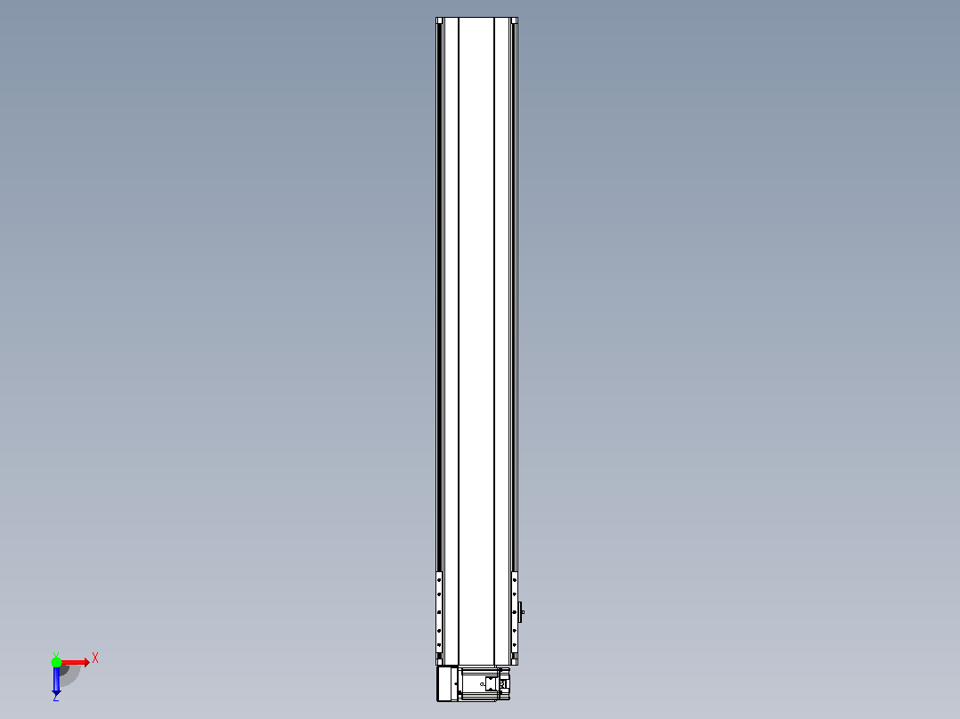 皮带直线轴半封闭可选导轨TPA-HNB-202D-140-L1250-LU-Y-P75-N3俯视图