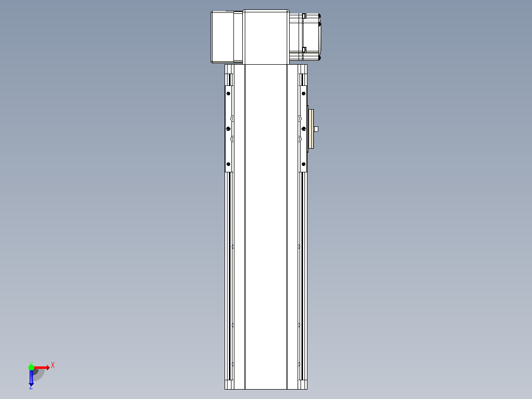皮带直线轴半封闭可选导轨TPA-HNB-105D-90-L200-RP-Y-P20-N3俯视图