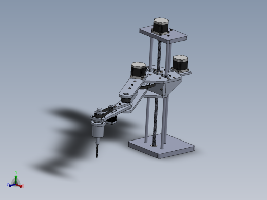 4自由度钻孔圆柱坐标机械臂sw16可编辑