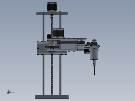 4自由度钻孔圆柱坐标机械臂sw16可编辑前视缩略图