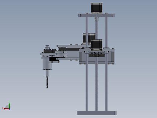 4自由度钻孔圆柱坐标机械臂sw16可编辑后视缩略图
