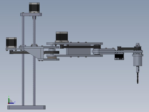 4自由度钻孔圆柱坐标机械臂sw16可编辑左视缩略图