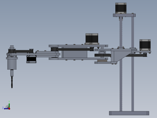 4自由度钻孔圆柱坐标机械臂sw16可编辑右视缩略图