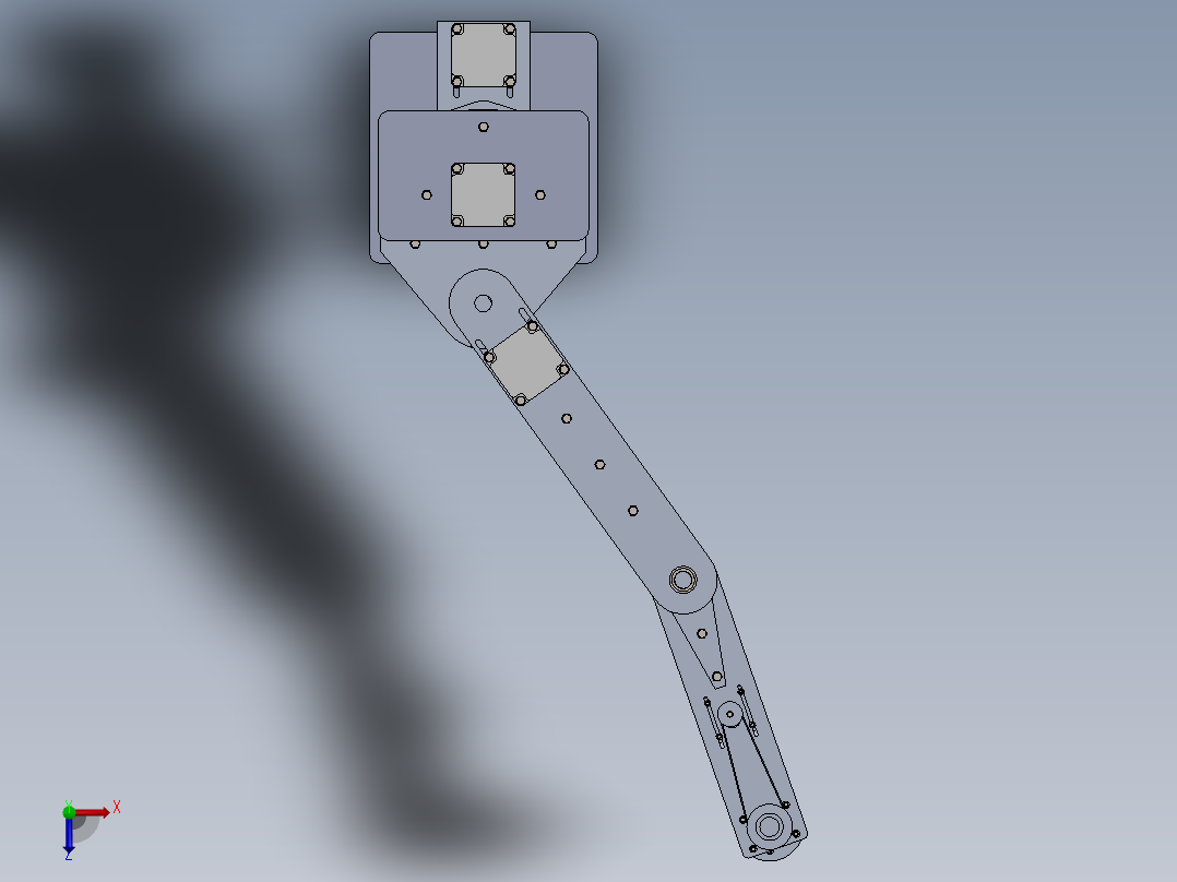 4自由度钻孔圆柱坐标机械臂sw16可编辑俯视图