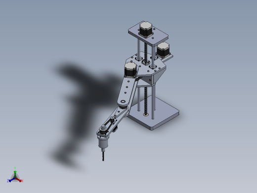 4自由度钻孔圆柱坐标机械臂sw16可编辑正等轴测缩略图