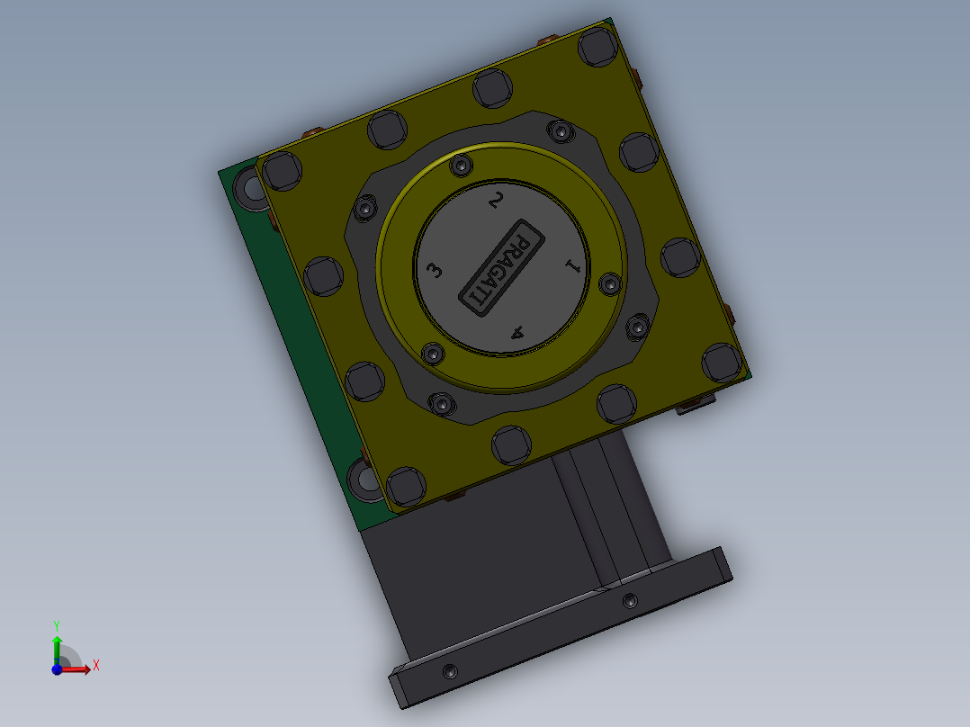 数控车床刀架 3D图 机械设计自动化3D模型参考文件STEP格式前视图