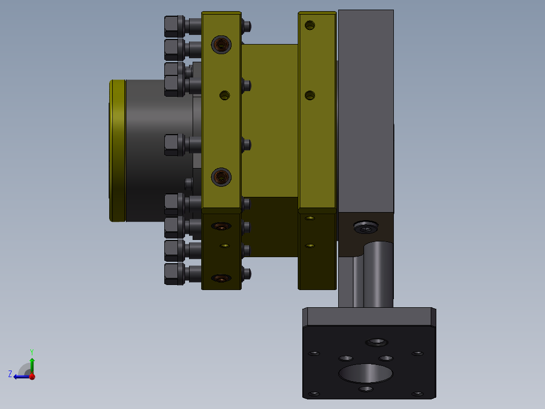 数控车床刀架 3D图 机械设计自动化3D模型参考文件STEP格式右视图