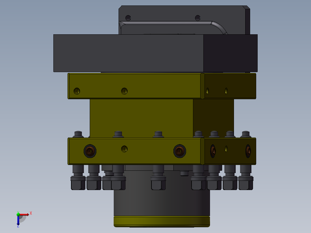 数控车床刀架 3D图 机械设计自动化3D模型参考文件STEP格式俯视图