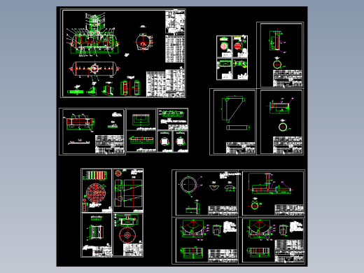 CYQ-750低压旋膜式除氧器（CAD格式22张图）锅炉除氧器设备图纸
