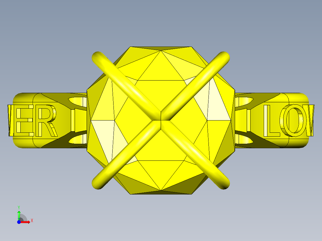 爱&心钻戒前视图