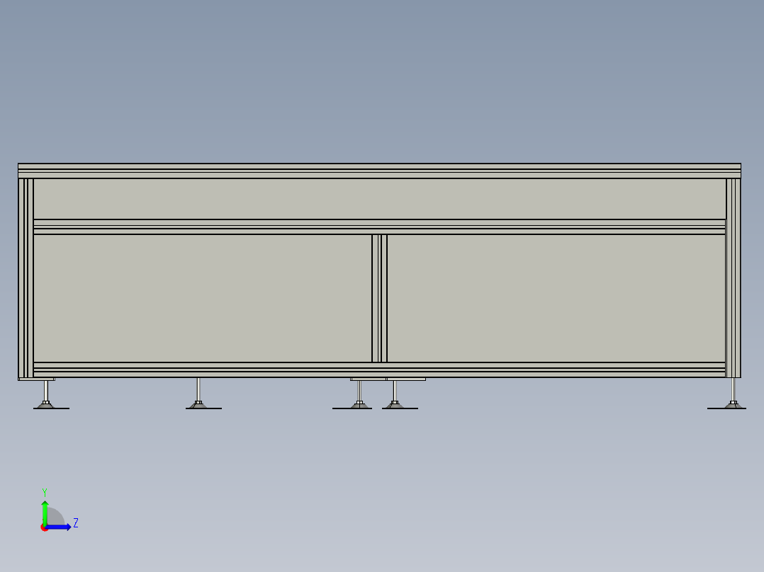 货物分拣输送线结构3D图纸 STEP格式左视图