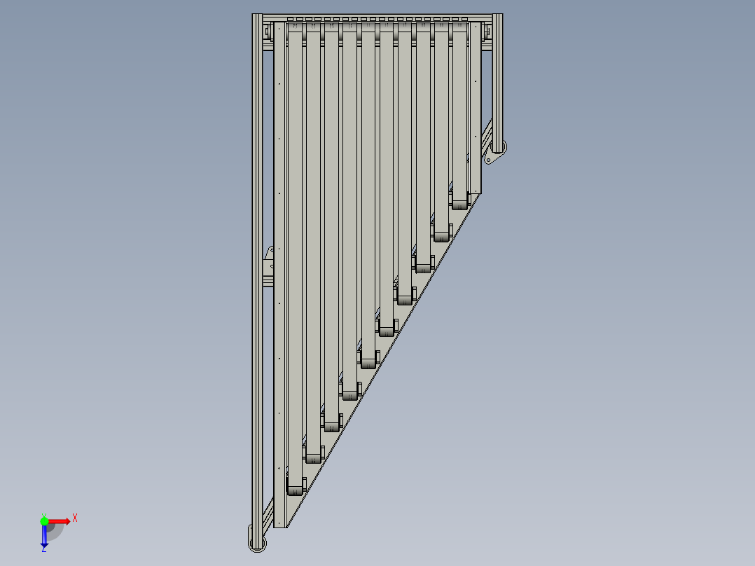 货物分拣输送线结构3D图纸 STEP格式俯视图