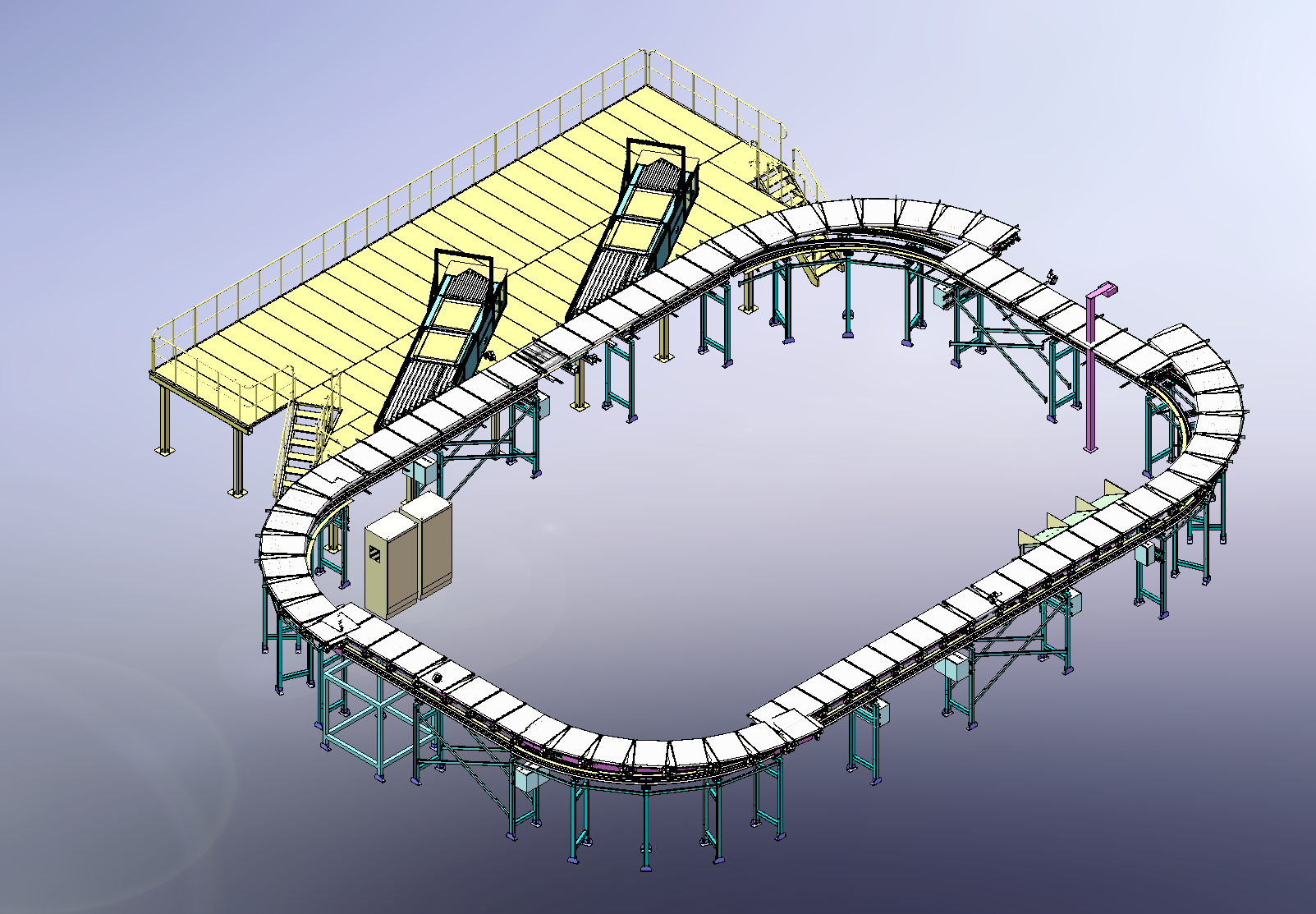 货物分拣输送线结构3D图纸 STEP格式