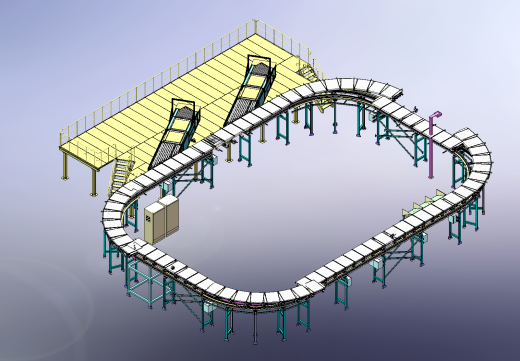 货物分拣输送线结构3D图纸 STEP格式缩略图