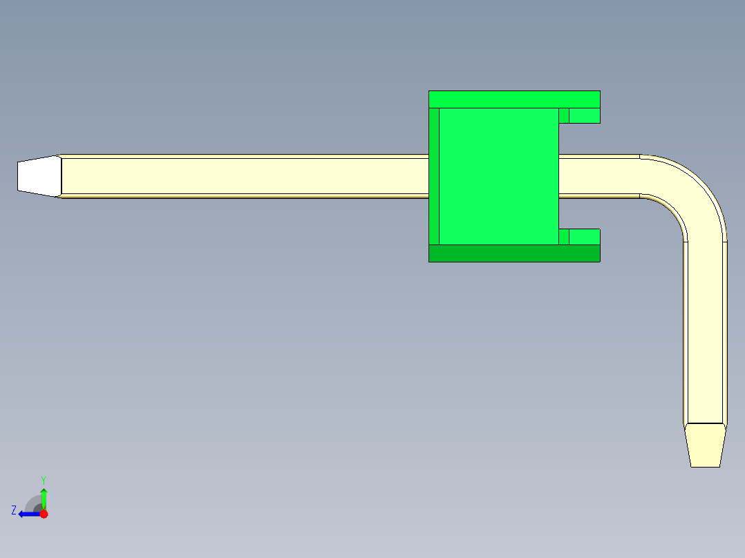 彩色公排针 100mil 2.54mm 系列-DS1022_green_1x20p_100mil_TypeD_rev1.0右视图