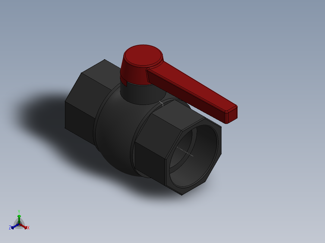 PVC管件-4in Ball valve正等轴测图