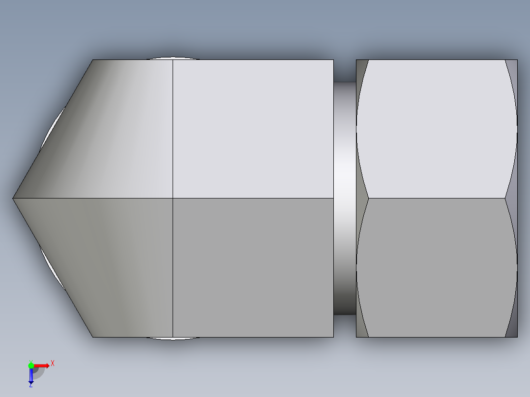 卡套式工业通用硬管接头EO_Adjustable_Locknut_elbow_WEE30ZSMORCF俯视图