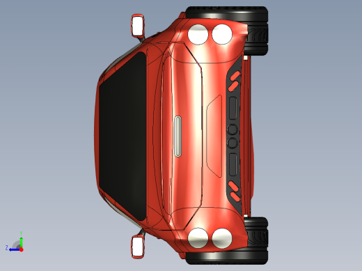 小型汽车造型3D图纸 step iges格式右视缩略图