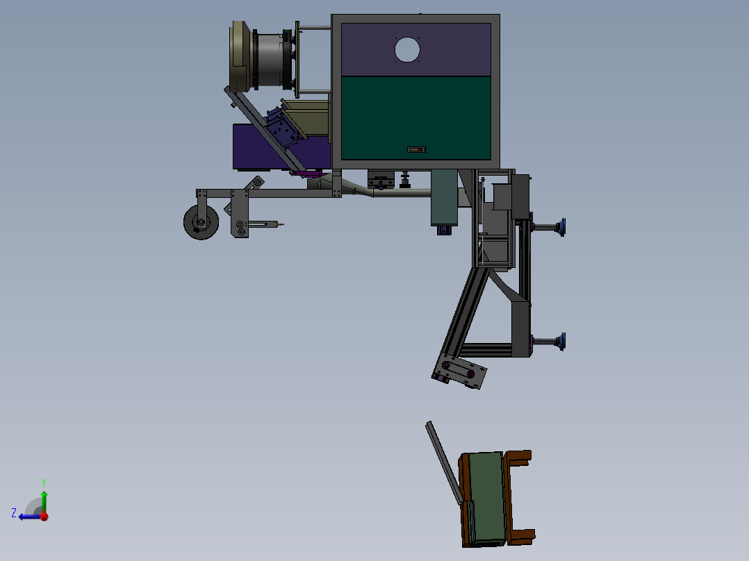 全自动化螺丝包装机右视图