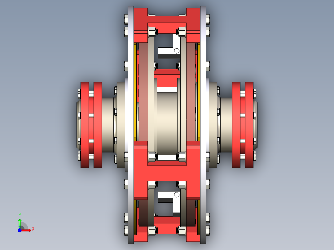 磁力耦合器三维模型前视图