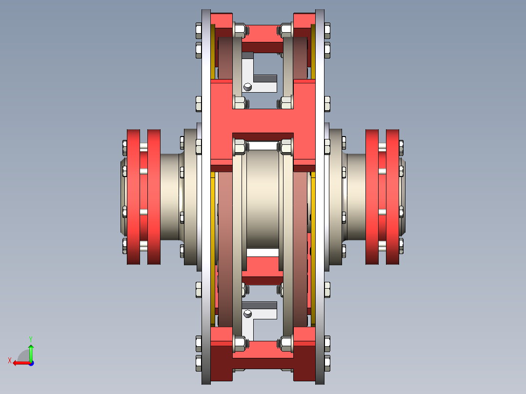 磁力耦合器三维模型后视图