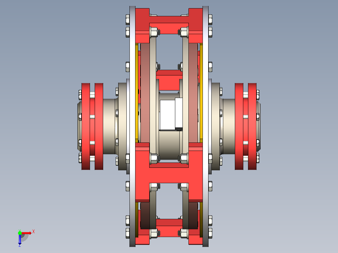 磁力耦合器三维模型俯视图