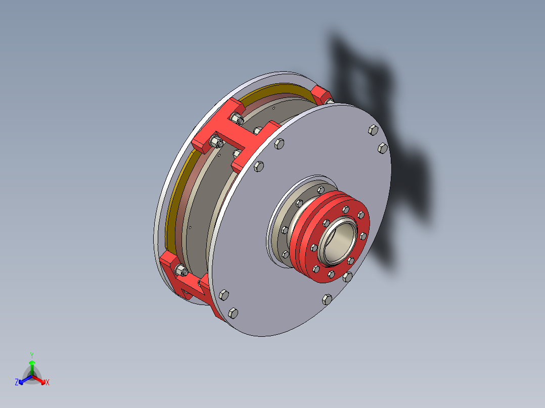 磁力耦合器三维模型正等轴测图