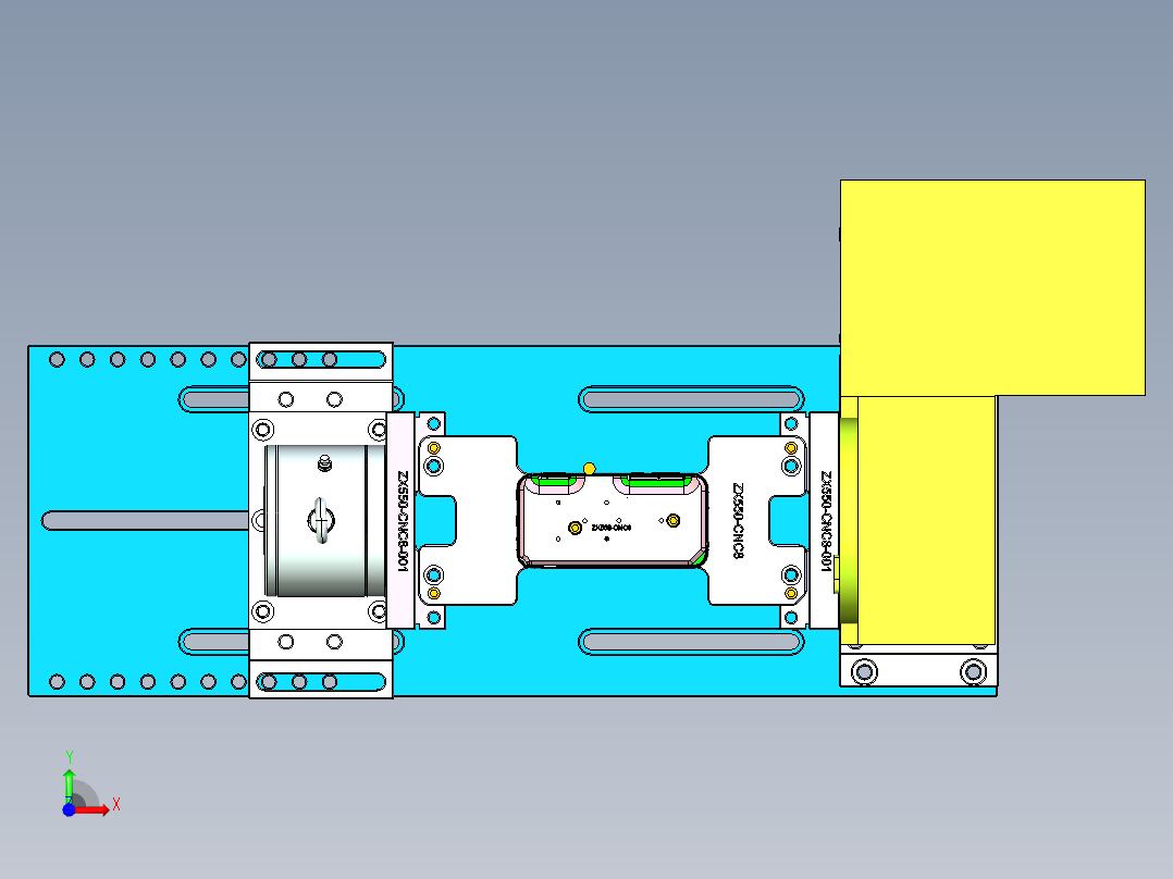 ZX550-笔记本CNC工装夹具三维模型CNC8-0526前视图