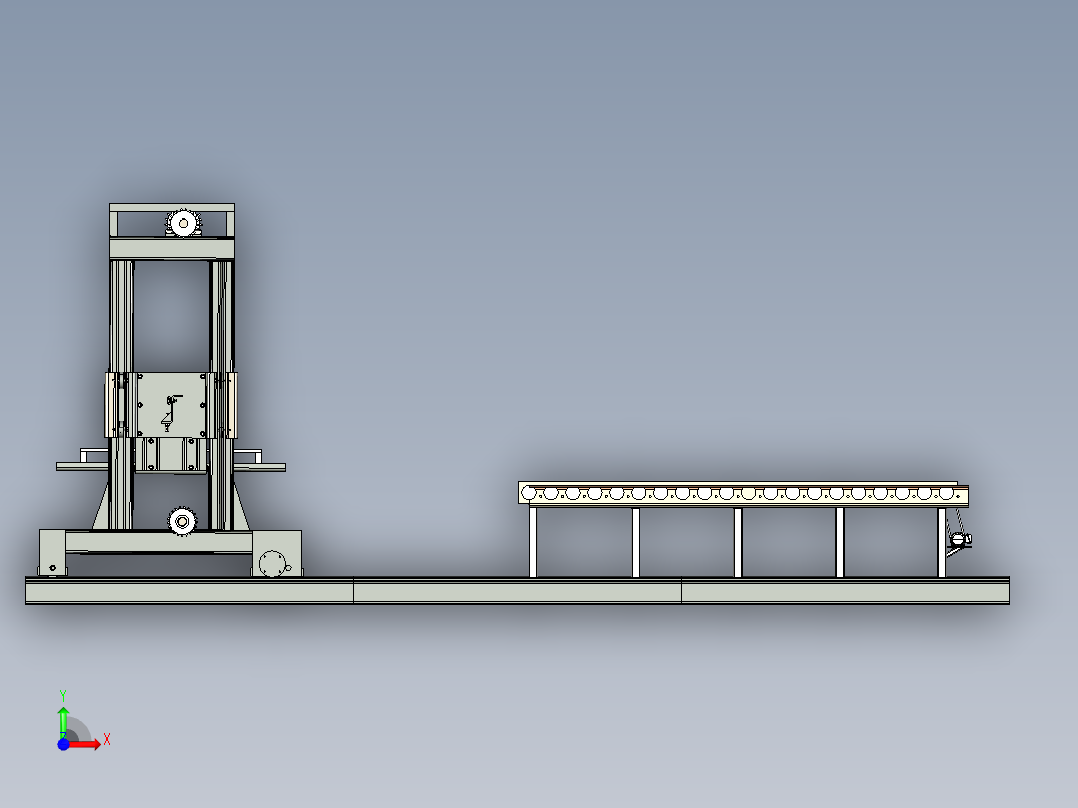 托盘输送升降机前视图