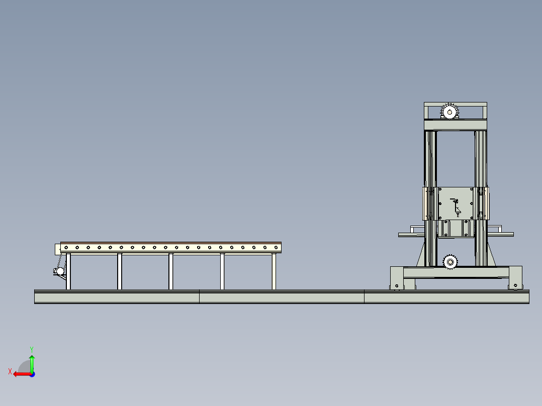 托盘输送升降机后视图