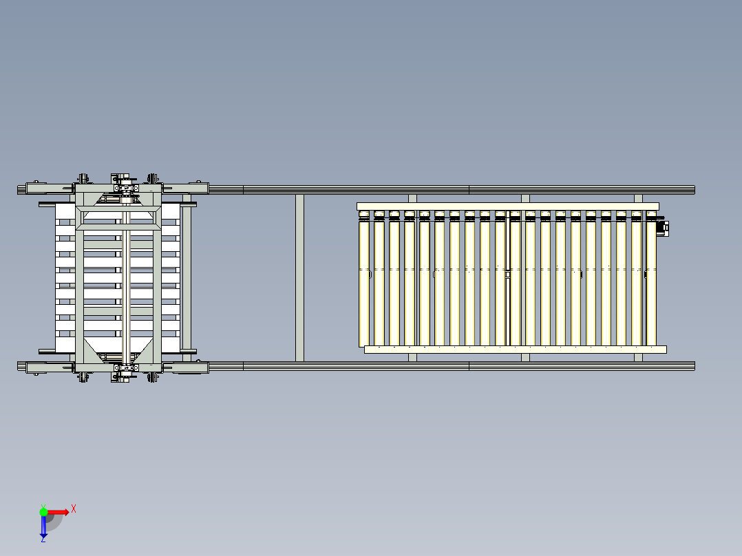 托盘输送升降机俯视图