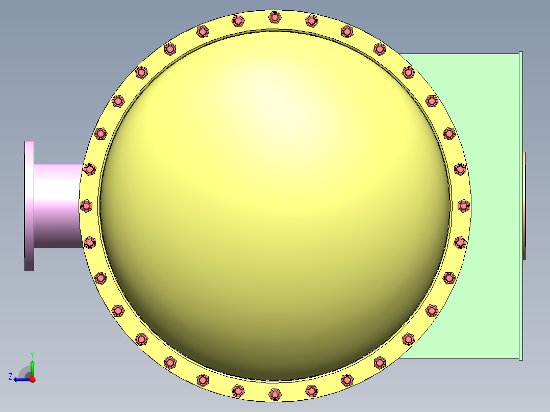 管板式换热器右视图