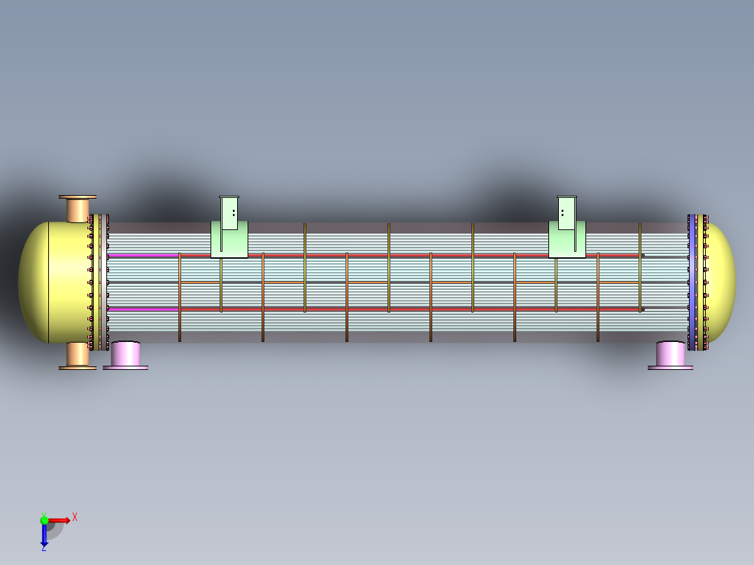 管板式换热器俯视图