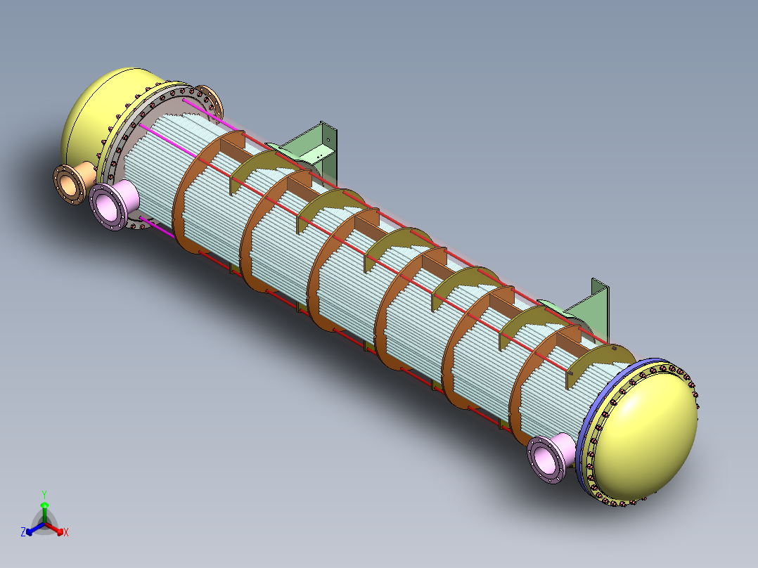 管板式换热器正等轴测图
