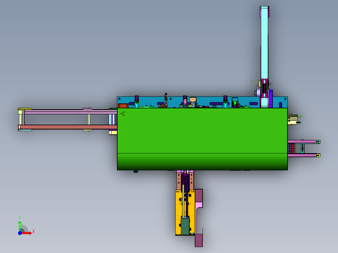 充电器插头装配pcb机前视图