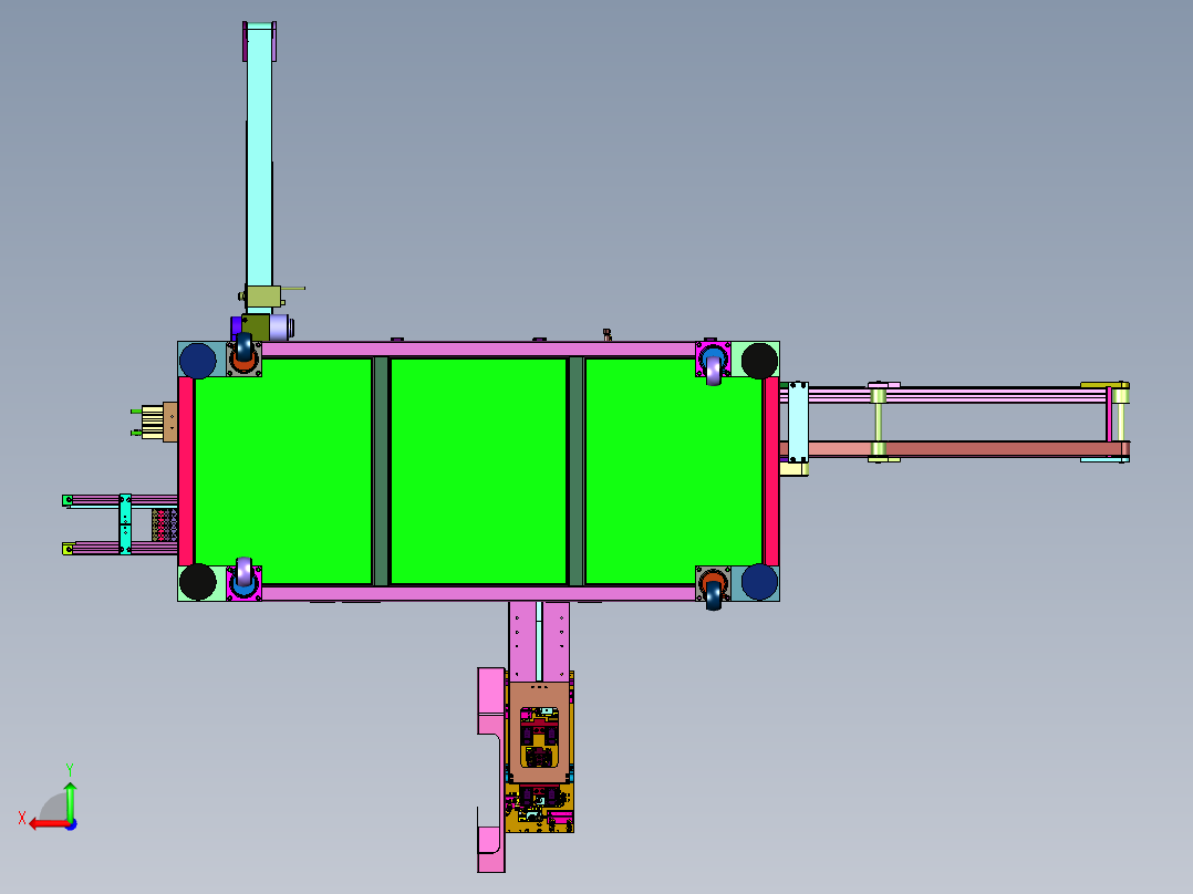 充电器插头装配pcb机后视图