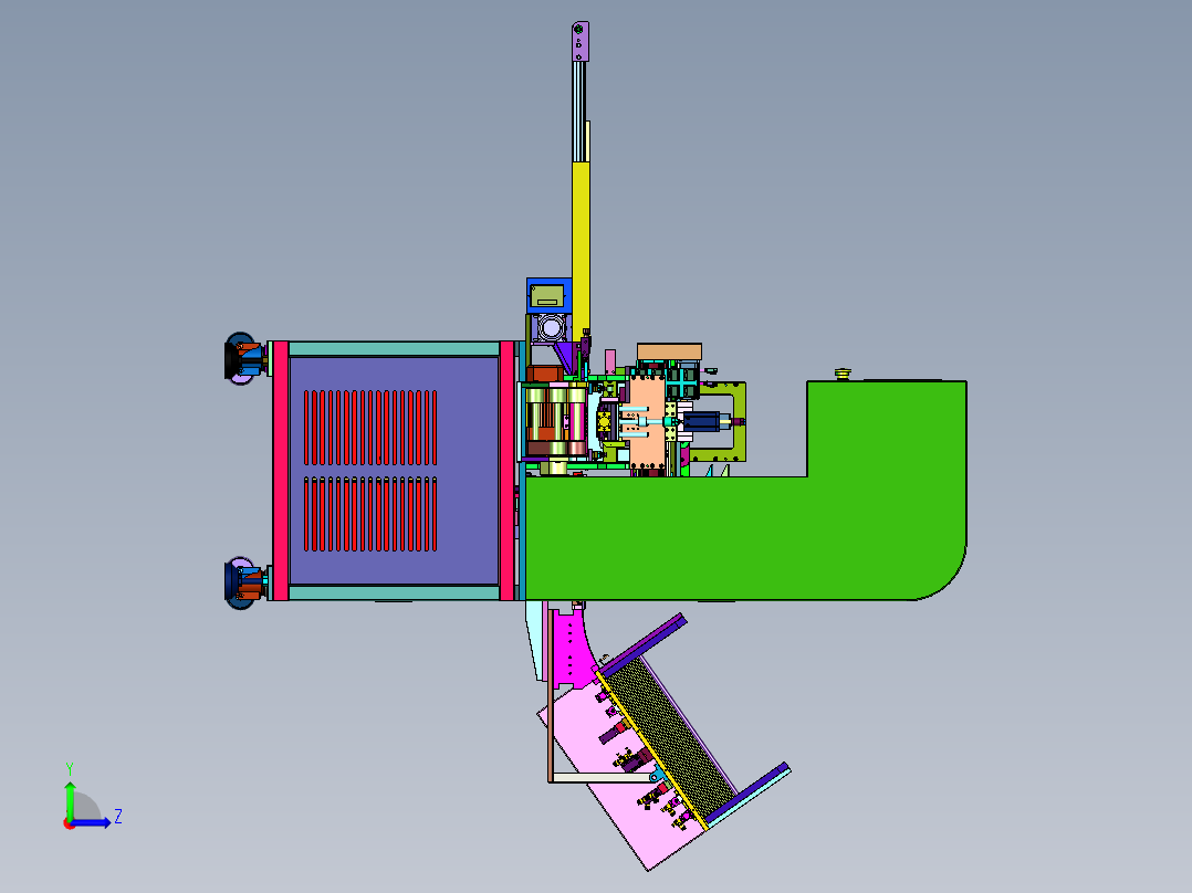 充电器插头装配pcb机左视图